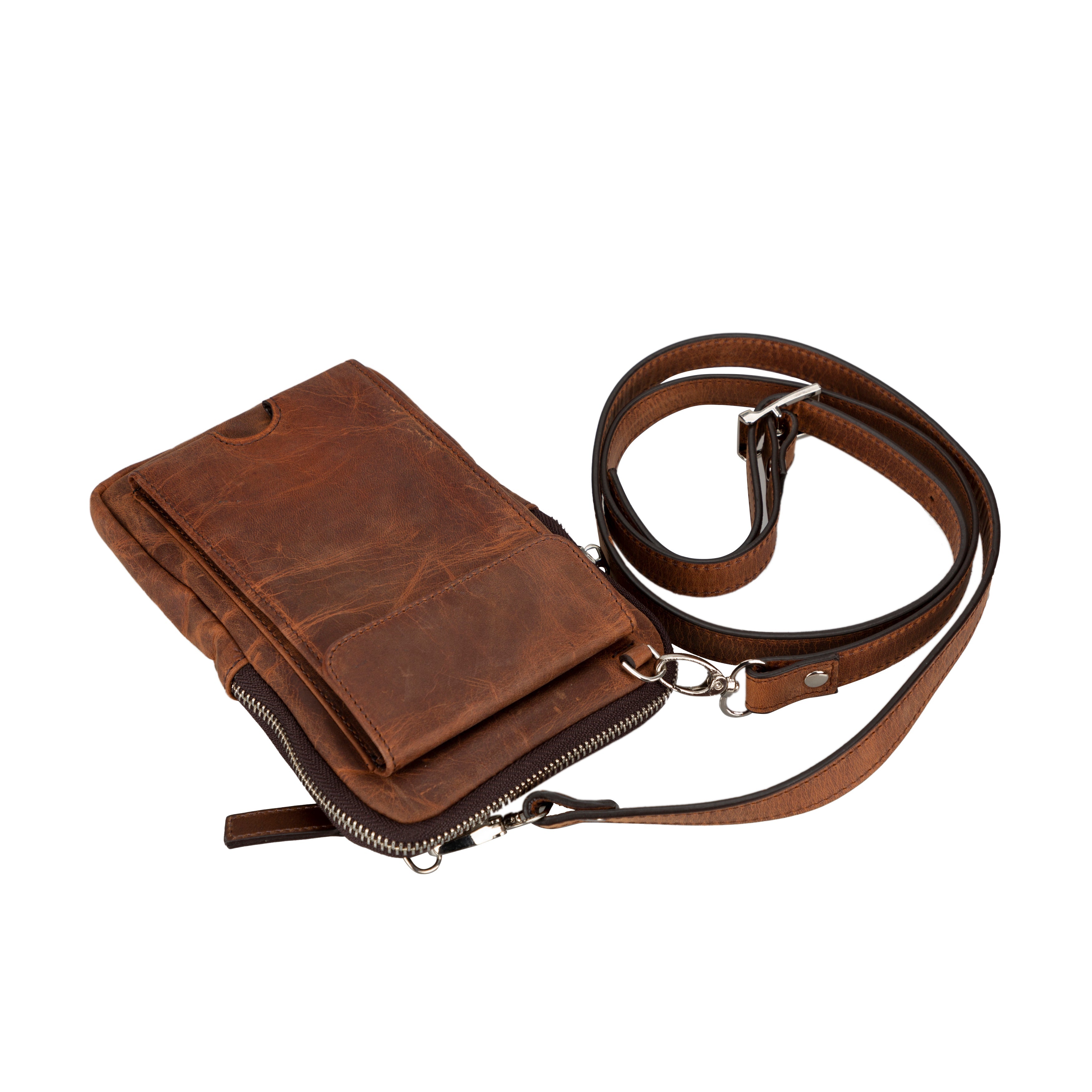 Bloominbag-Bloom Nino Saddle Brown Hakiki Deri Crossbody Çanta-4-Milagron.com