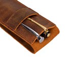 Bloominbag-Bloom Pen Pouch Çift Kalemlik Saddle Brown Deri Kılıf-3-Milagron.com