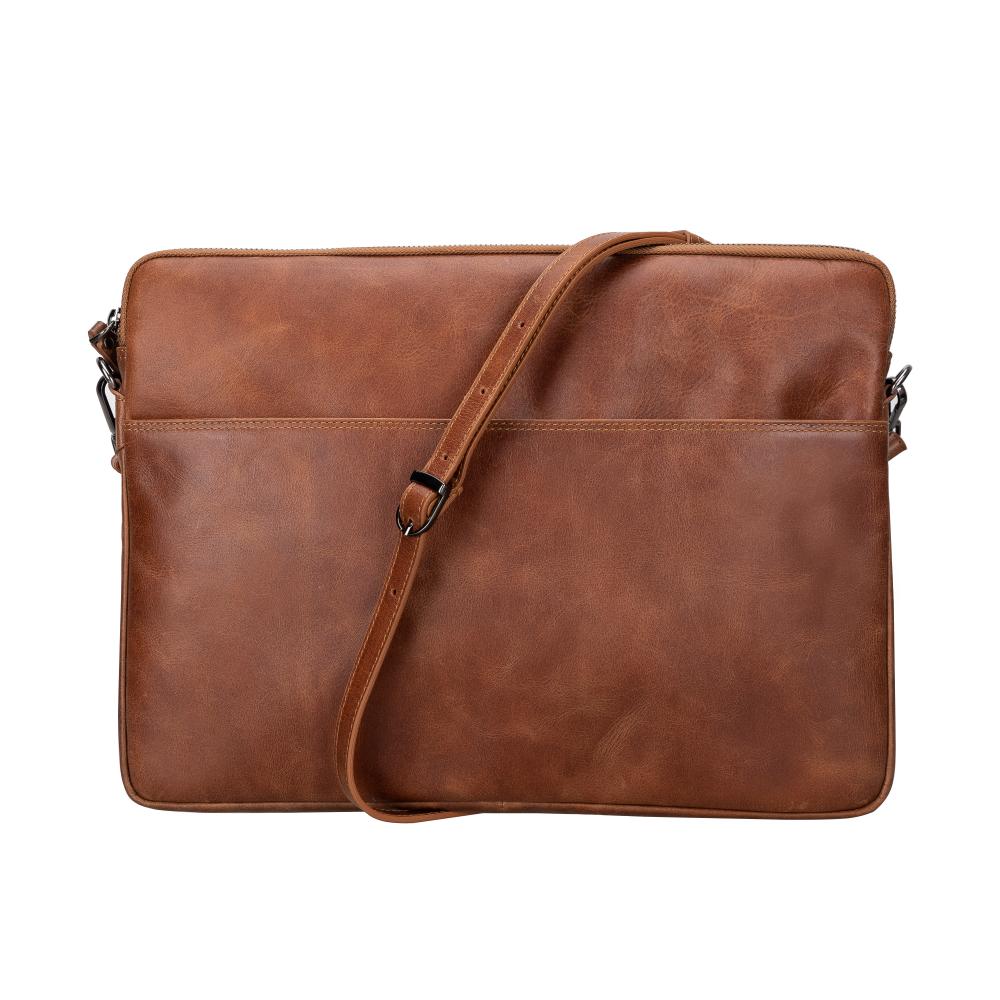 Bloominbag-Bloom Sleeve Leeds 14" Cognac Brown Hakiki Deri Laptop & Tablet Kılıfı-1-Milagron.com
