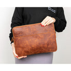Bloominbag-Bloom Sleeve Leeds 14" Cognac Brown Hakiki Deri Laptop & Tablet Kılıfı-5-Milagron.com