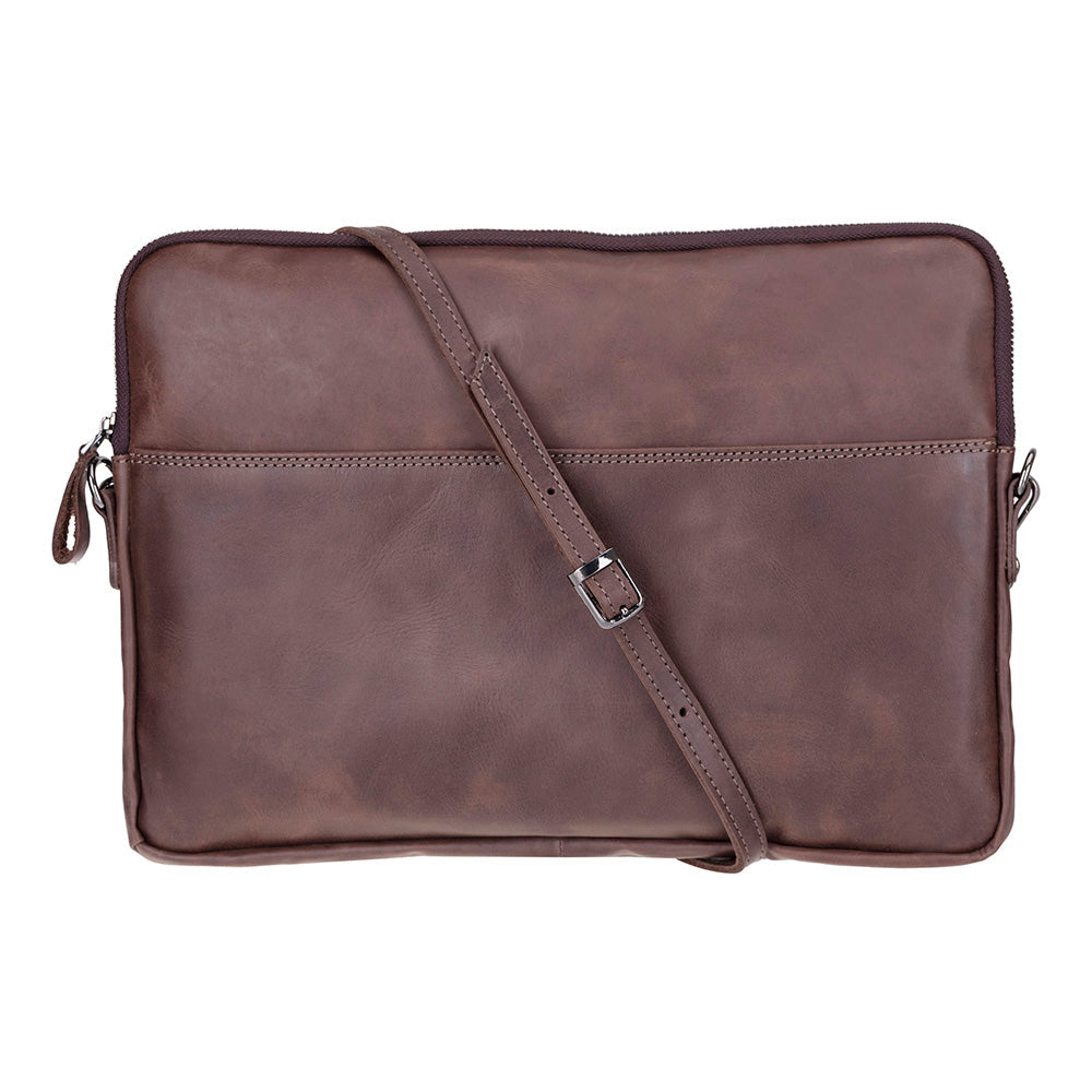 Bloominbag-Bloom Sleeve Leeds 14" Mahogany Dark Hakiki Deri Laptop & Tablet Kılıfı-1-Milagron.com