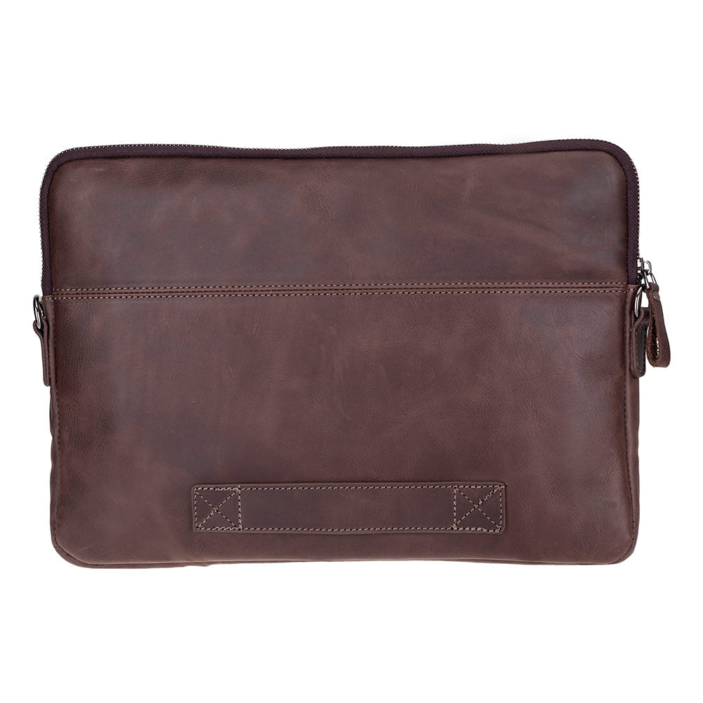 Bloominbag-Bloom Sleeve Leeds 14" Mahogany Dark Hakiki Deri Laptop & Tablet Kılıfı-4-Milagron.com
