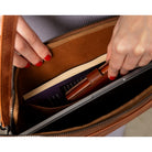 Bloominbag-Bloom Sleeve Leeds 16" Cognac Brown Hakiki Deri Laptop & Tablet Kılıfı-4-Milagron.com