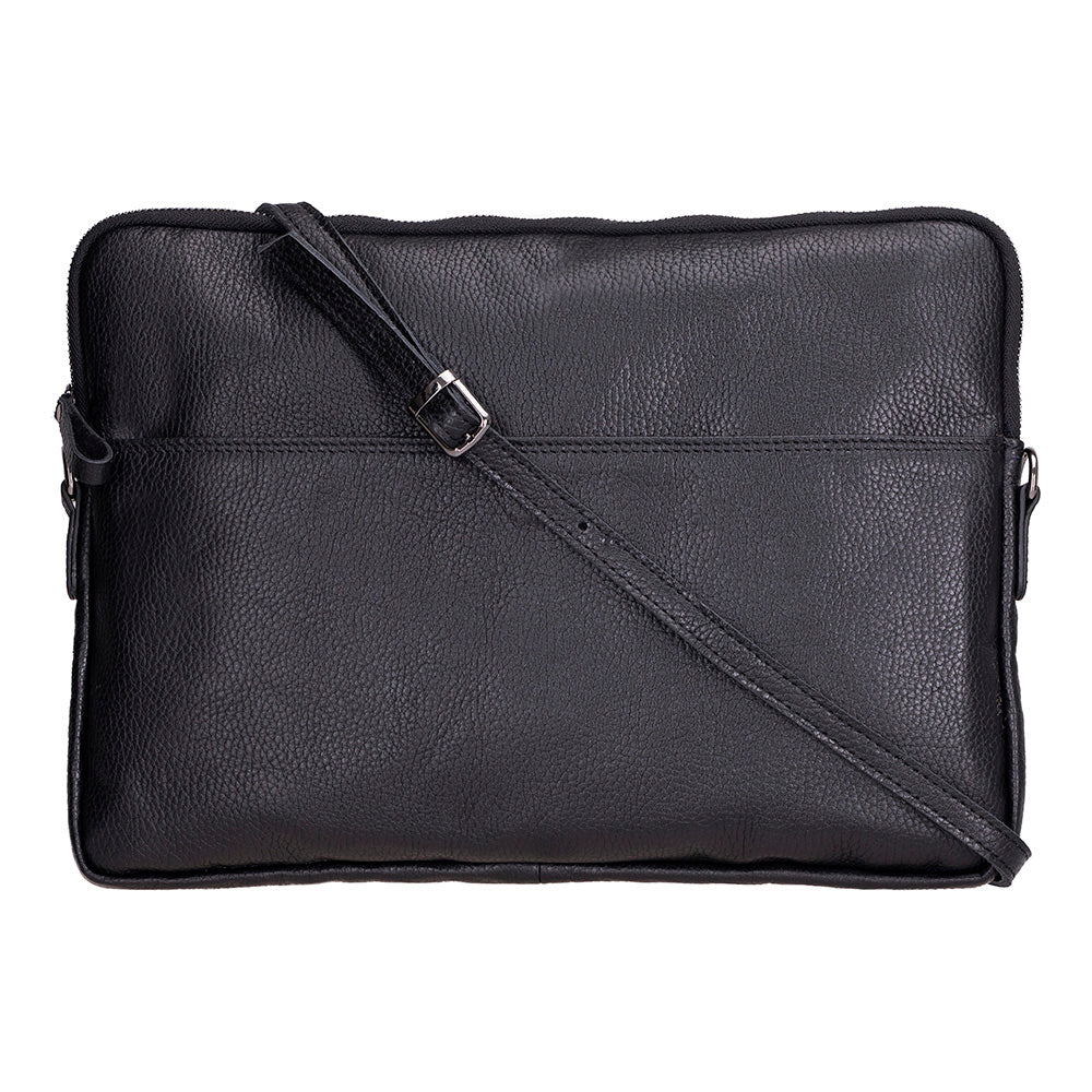 Bloominbag-Bloom Sleeve Leeds 16" Obsidian Black Hakiki Deri Laptop & Tablet Kılıfı-1-Milagron.com