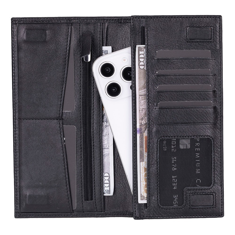Bloominbag-Bloom Tenuta Obsidian Black – Hakiki Deri Cüzdan & Telefon çantası-3-Milagron.com