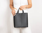 Bloominbag-Bloom Tote Valetto Noir Hakiki Deri Omuz çantası / Tote Bag-3-Milagron.com