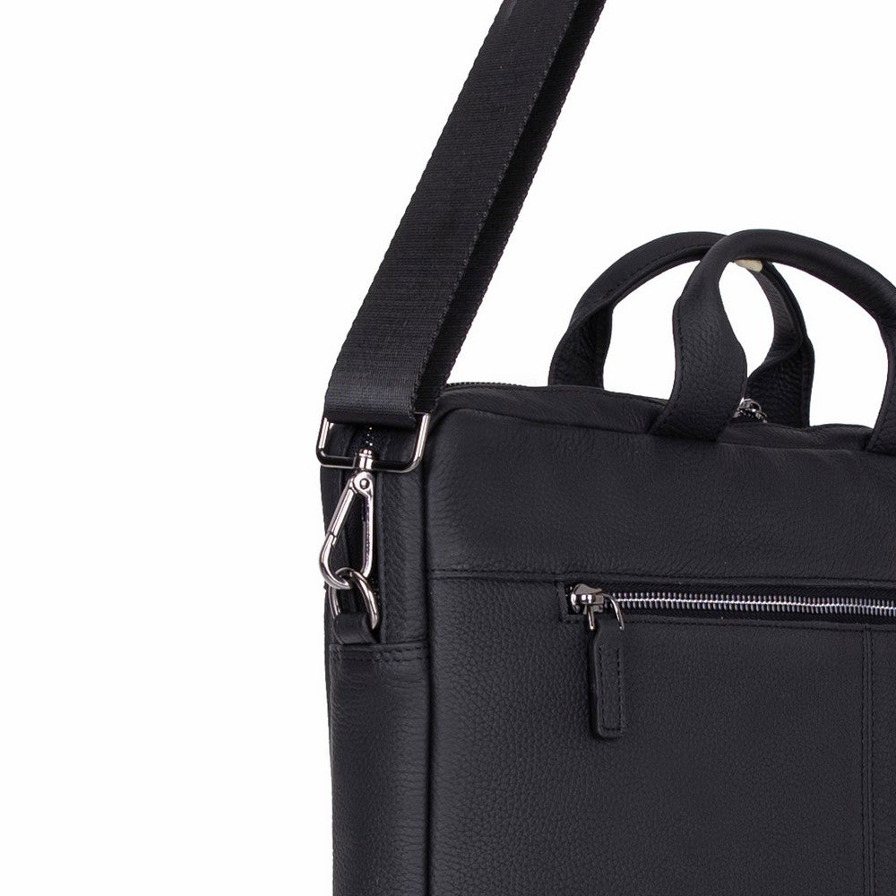 Bloom Urban Shell Pro 16" Noir Black Hakiki Deri Laptop / Macbook Çantası