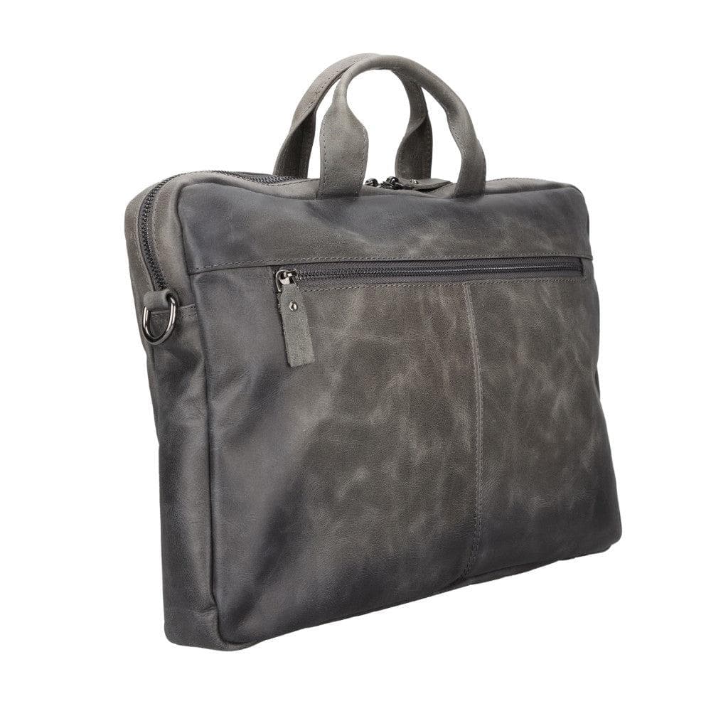 Bloominbag-Bloom Urban Shield 14" Gri Deri Laptop / Macbook çantası-2-Milagron.com