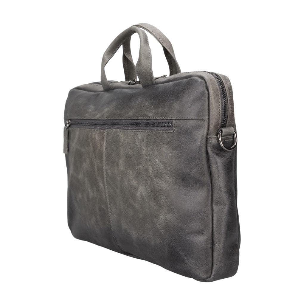 Bloominbag-Bloom Urban Shield 14" Gri Deri Laptop / Macbook çantası-4-Milagron.com