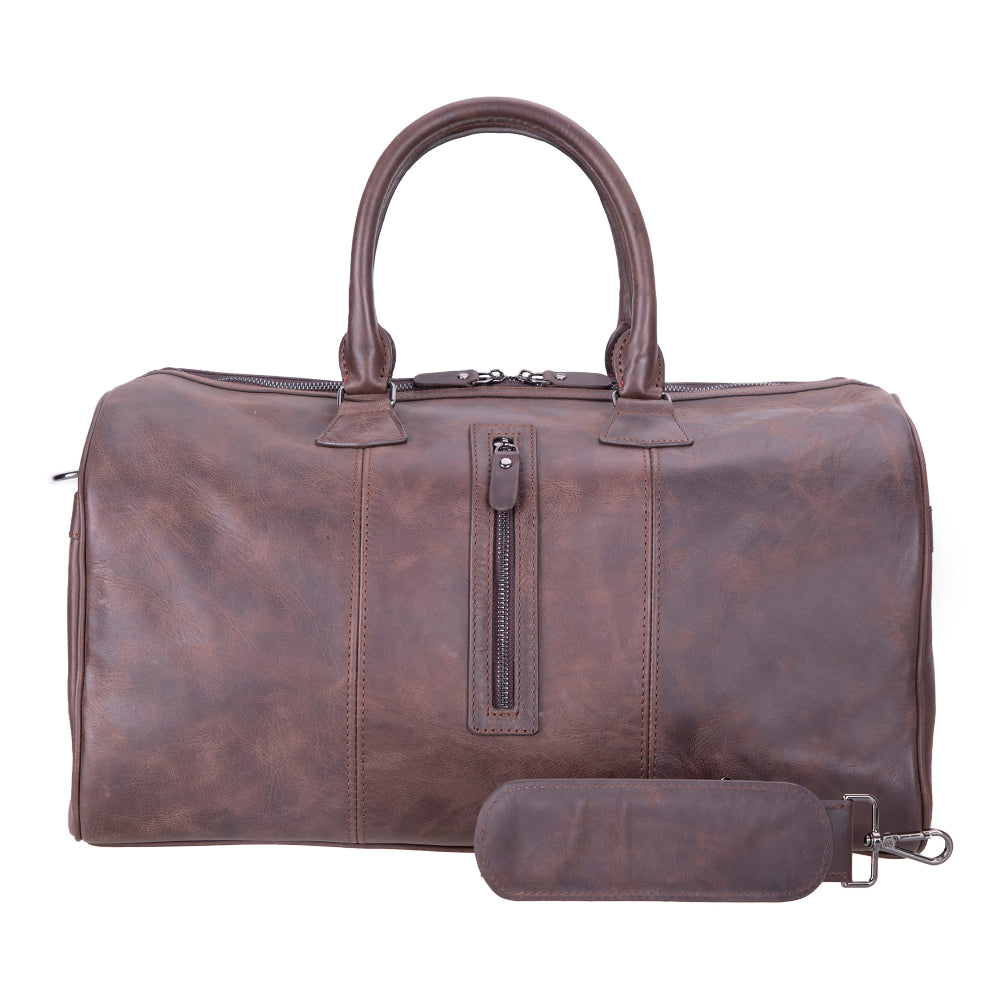 Bloominbag-Bloom Voyage Heritage Dark Oak Hakiki Deri Duffle çanta Unisex Seyahat & Hafta Sonu çantası-2-Milagron.com