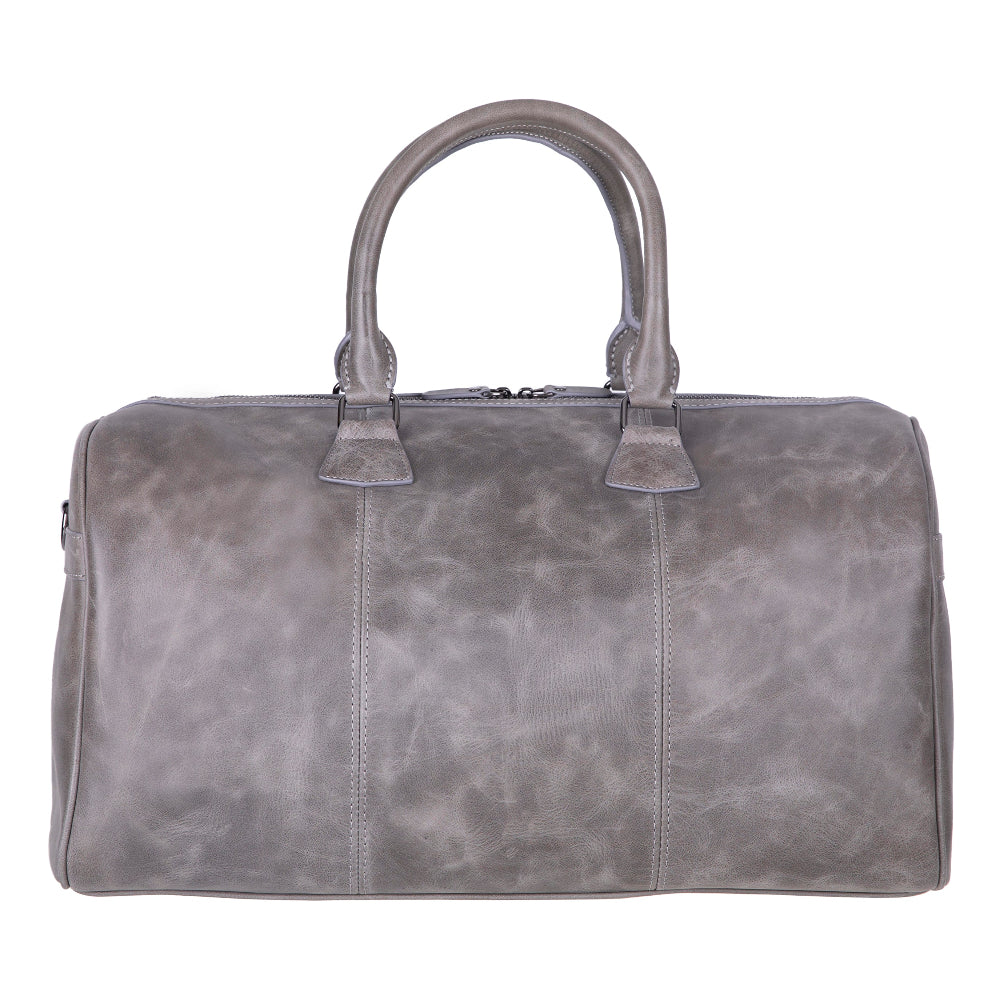 Bloominbag-Bloom Voyager Ash Gray Hakiki Deri Duffle Unisex Seyahat & Hafta Sonu çantası-2-Milagron.com