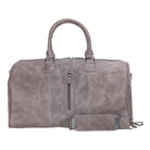 Bloominbag-Bloom Voyager Ash Gray Hakiki Deri Duffle Unisex Seyahat & Hafta Sonu çantası-3-Milagron.com