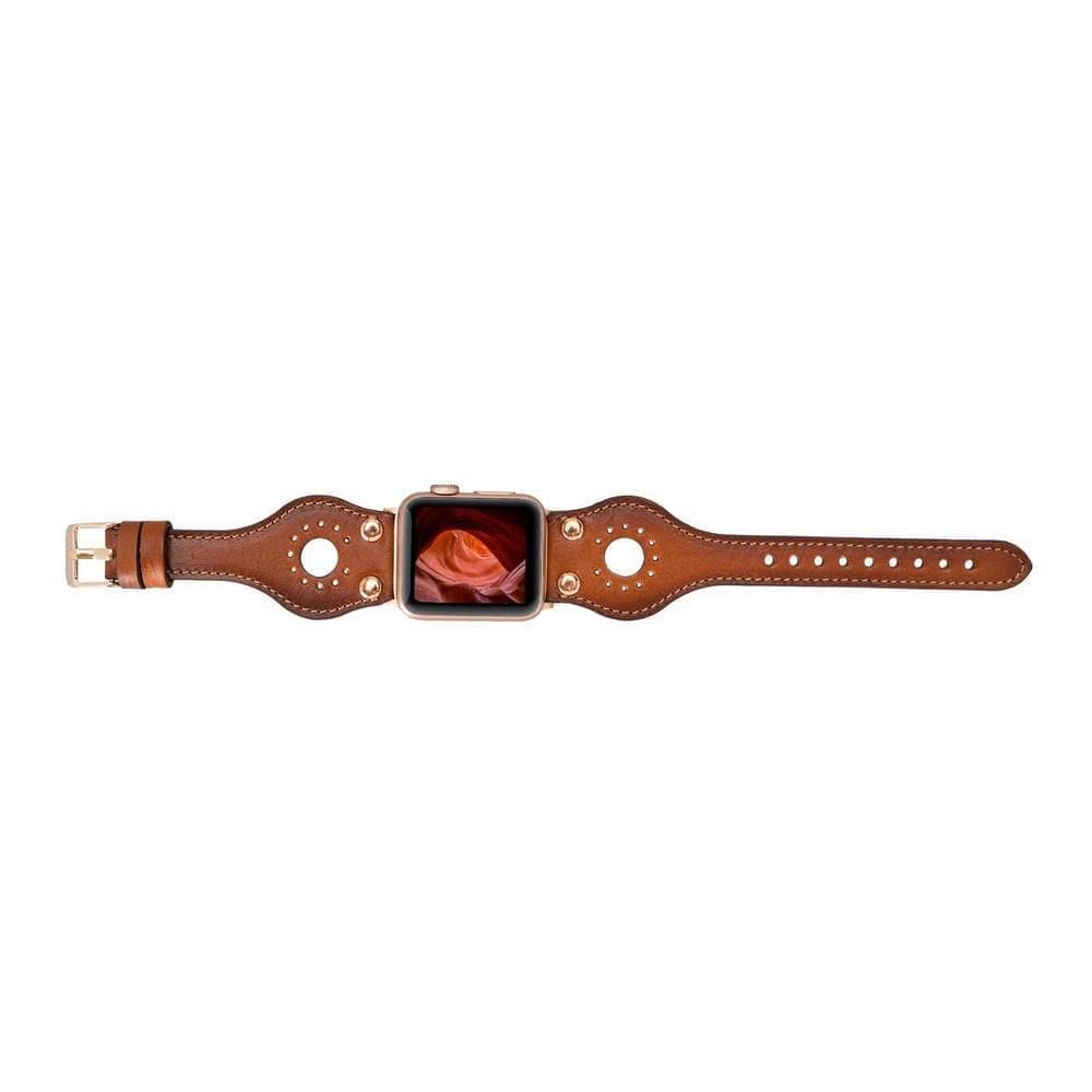 Bloomband Rose Gold Tokalı Deri Apple Watch Kayışı (44/45/46/49Mm)