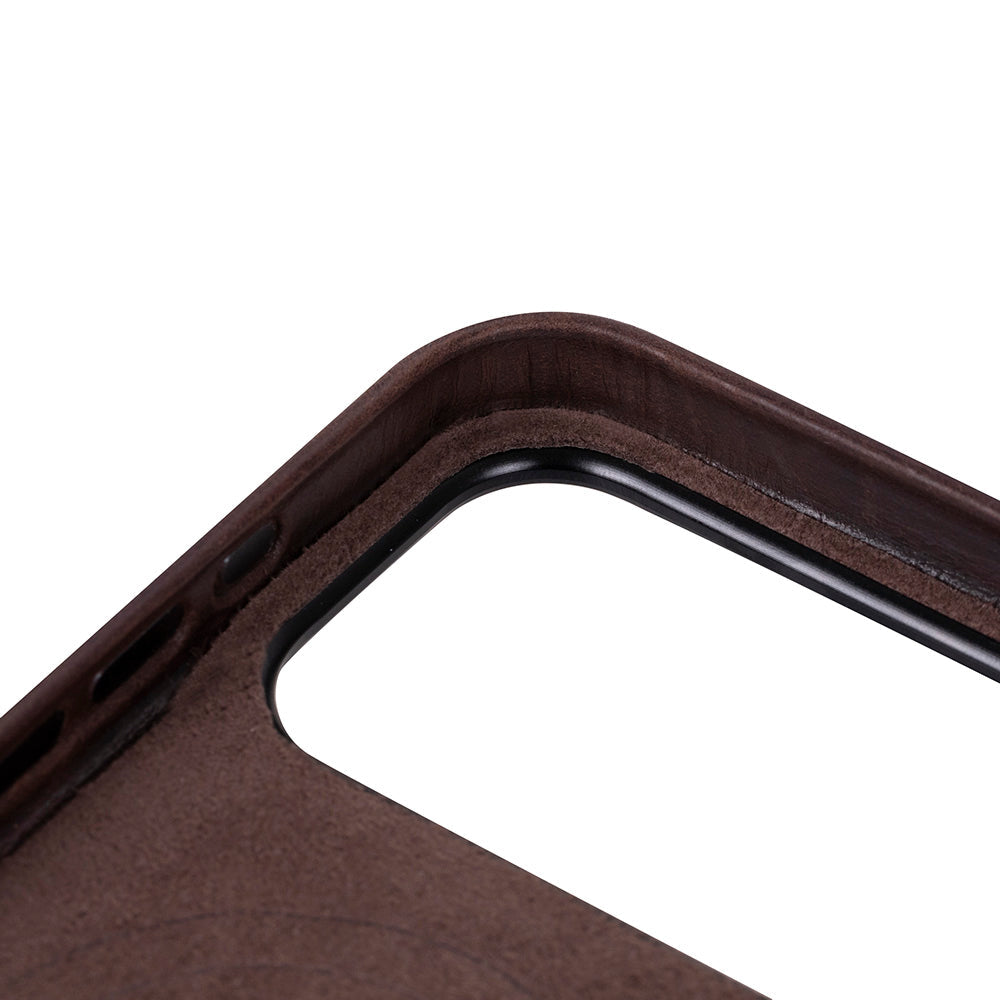 Bloomcase Mono Espresso Brown Apple Iphone 17 Pro Max (6.9") Hakiki Deri Magsafe Kılıf