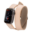 Bloomband Double Tour Nude Pink Deri Apple Watch Kayışı - 44/45/46/49Mm
