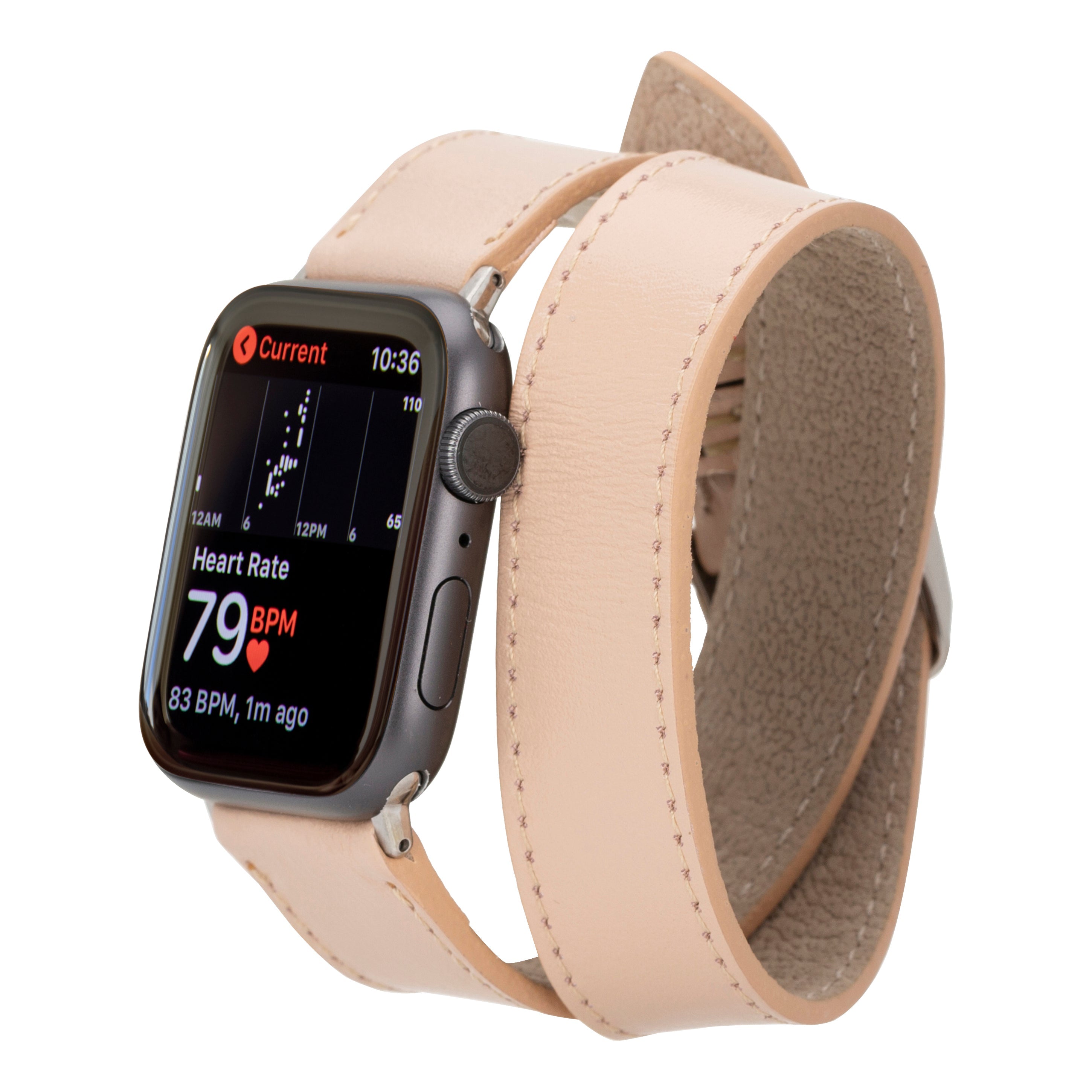Bloomband Double Tour Nude Pink Deri Apple Watch Kayışı - 44/45/46/49Mm