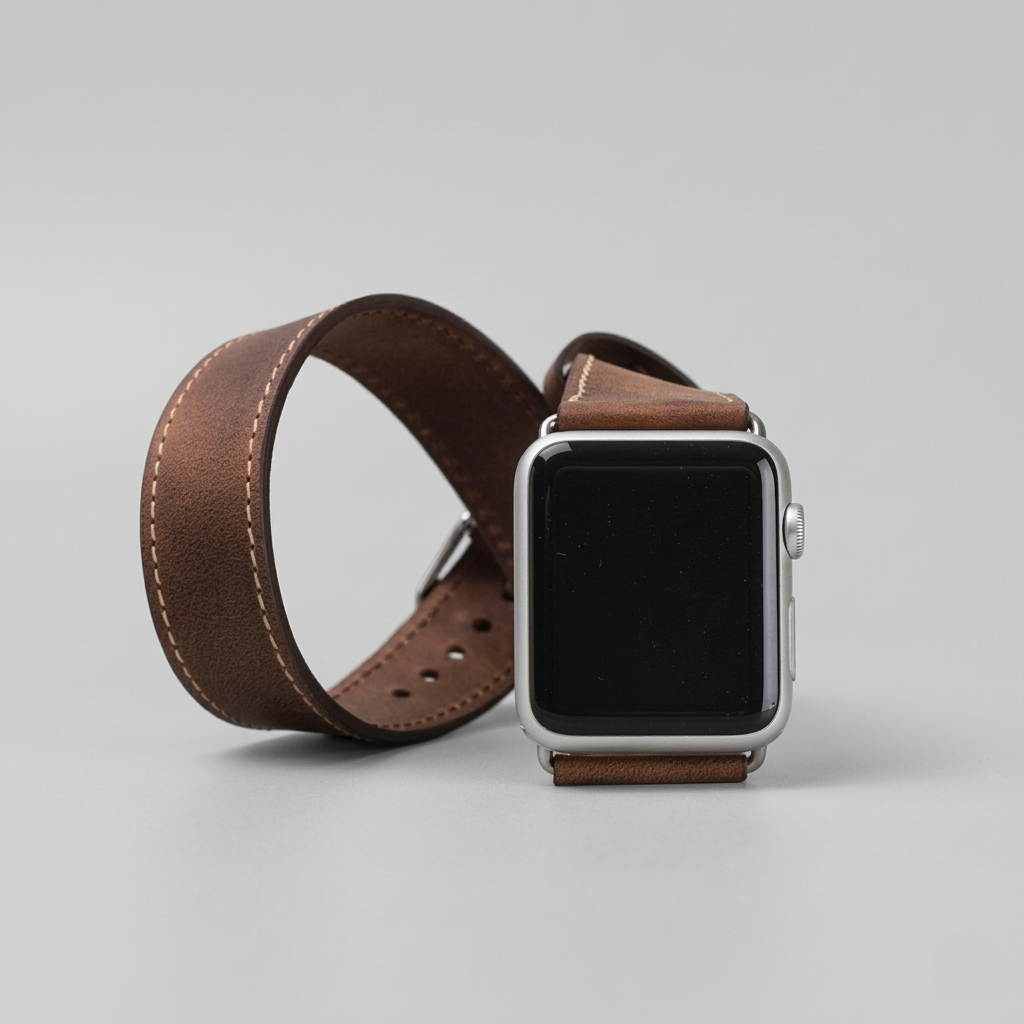 Bloomband Double Tour Saddle Brown Deri Apple Watch Kayışı - 44/45/46/49Mm