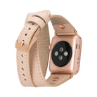 Bloomband Gold Tokalı Double Tour Bisque Deri Apple Watch Kayışı - 44/45/46/49Mm