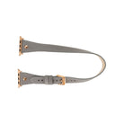 Bloomband Gold Tokalı Double Tour Gray Deri Apple Watch Kayışı - 44/45/46/49Mm