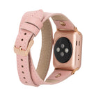 Bloomband Gold Tokalı Double Tour Pink Deri Apple Watch Kayışı - 44/45/46/49Mm