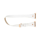 Bloomband Gold Tokalı Double Tour White Deri Apple Watch Kayışı - 44/45/46/49Mm