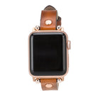 Bloomband Rose Gold Tokalı Tan Tan Deri Apple Watch Kayışı - 44/45/46/49Mm