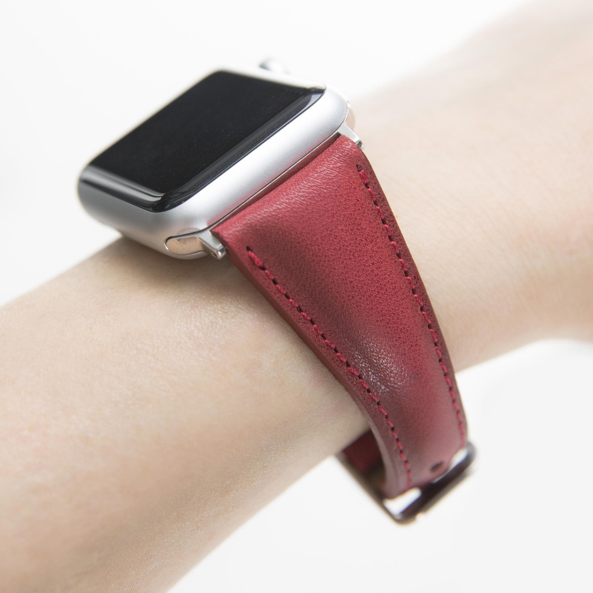 Bloomband Signature Crimson Red Deri Apple Watch Kordonu(44/45/46/49Mm)