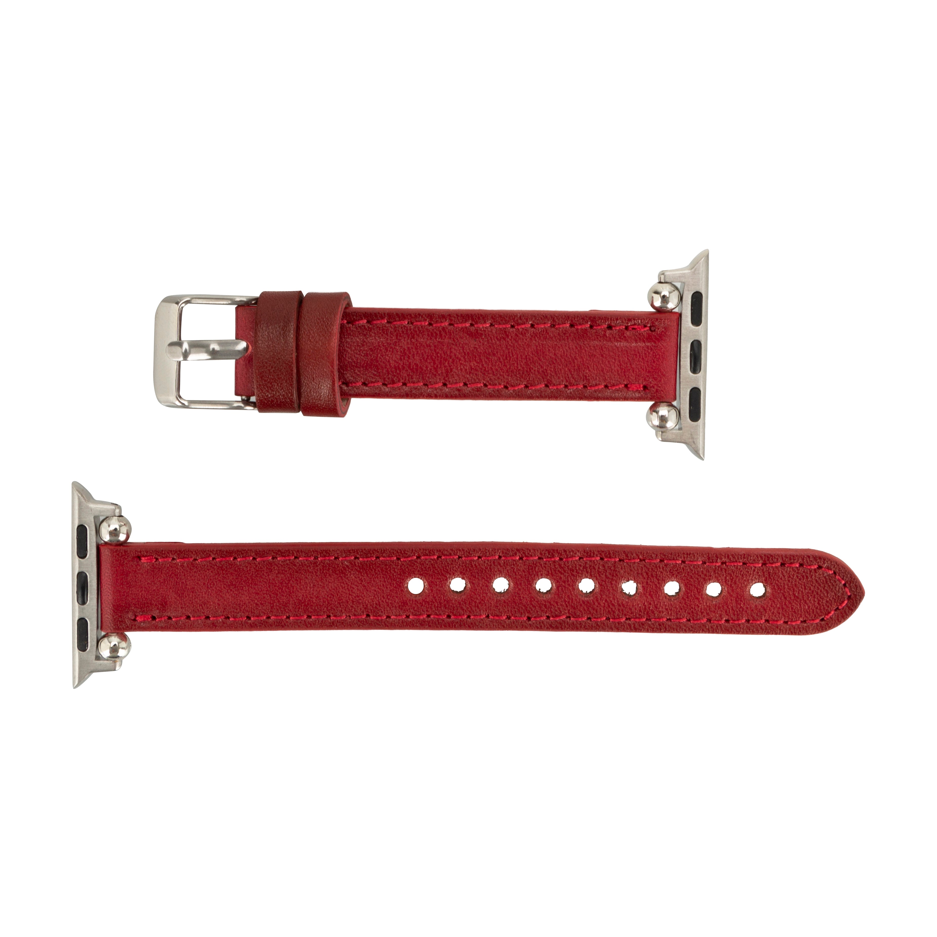 Bloomband Signature Crimson Red Leather Apple Watch Band - 44/45/46/49Mm