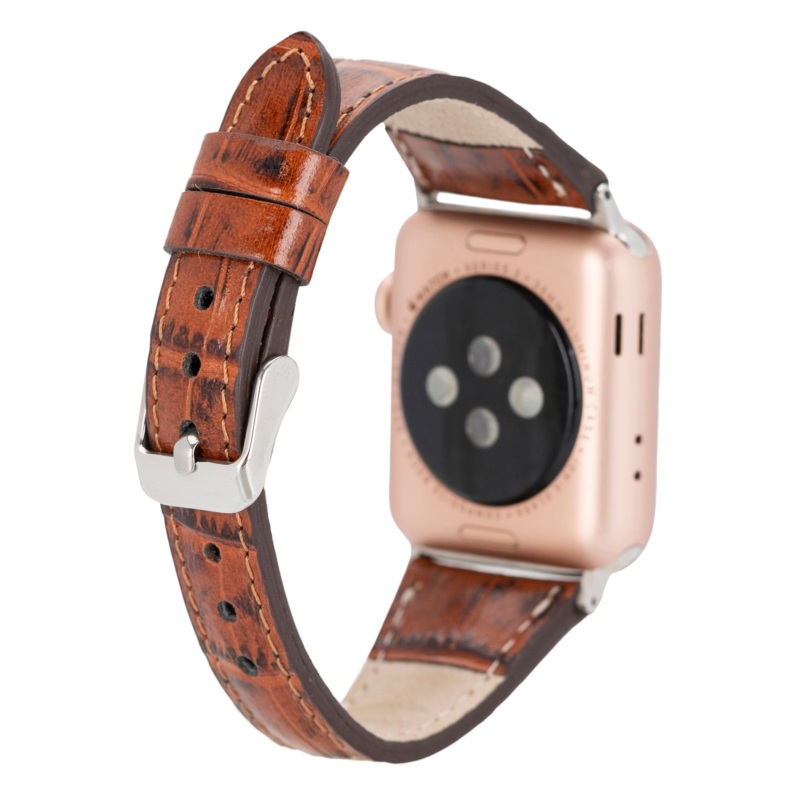 Bloomband Signature Croc Brown Leather Apple Watch Band - 44/45/46/49Mm