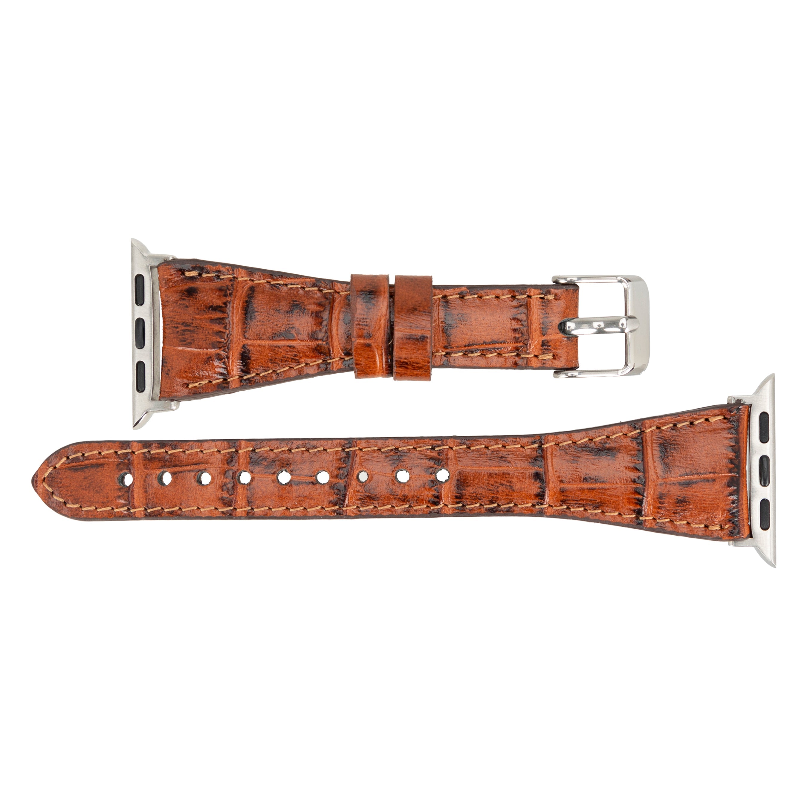 Bloomband Signature Croc Brown Leather Apple Watch Band - 44/45/46/49Mm
