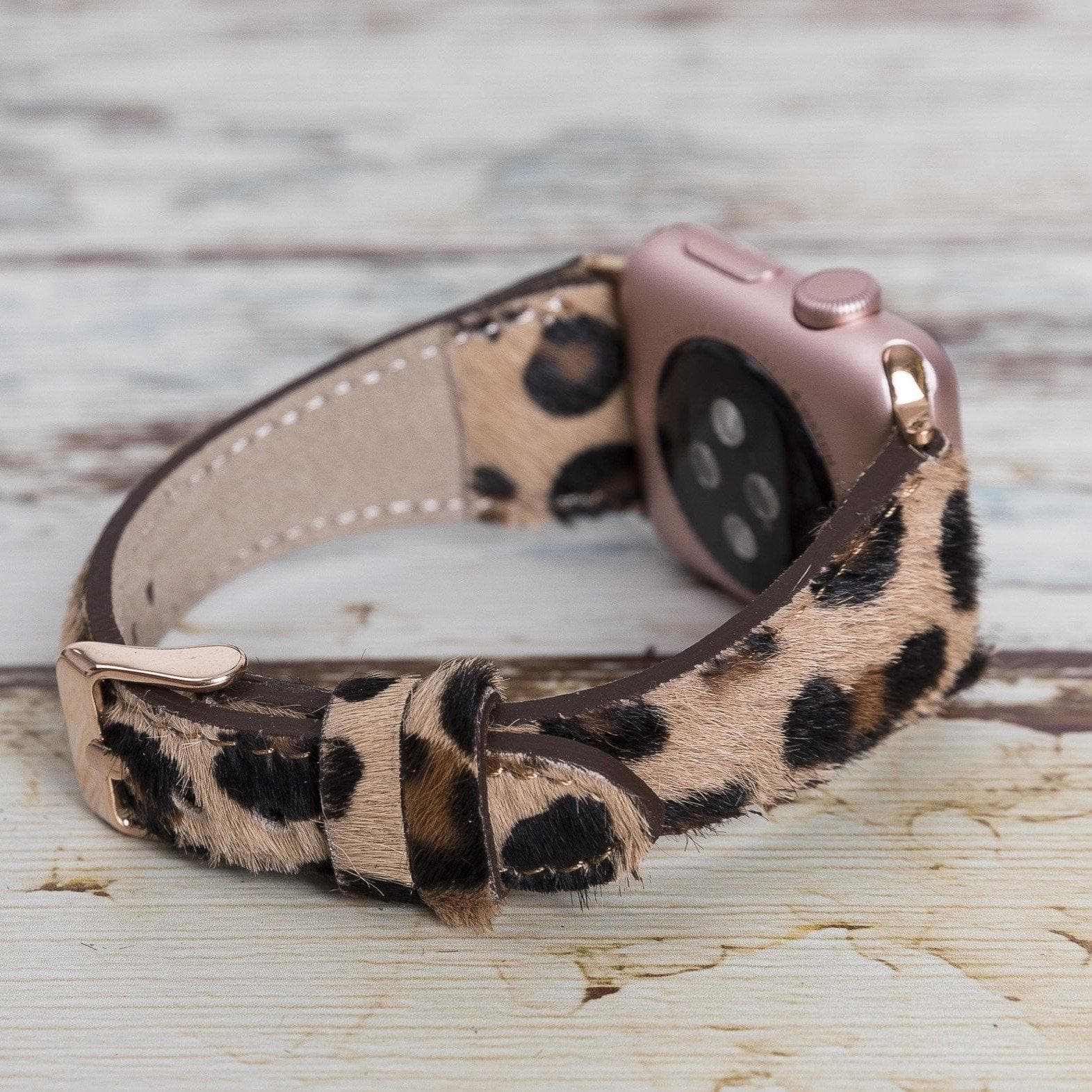 Bloomband Signature Leopard Love Deri Apple Watch Kordonu(44/45/46/49Mm)