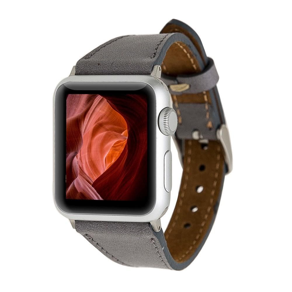 Bloomband Signature Stone Gray Deri Apple Watch Kordonu(44/45/46/49Mm)
