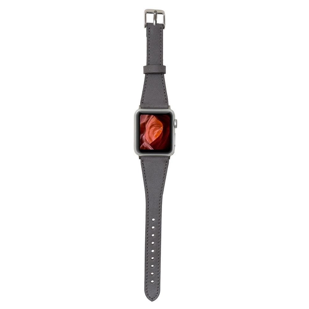 Bloomband Signature Stone Gray Deri Apple Watch Kordonu(44/45/46/49Mm)