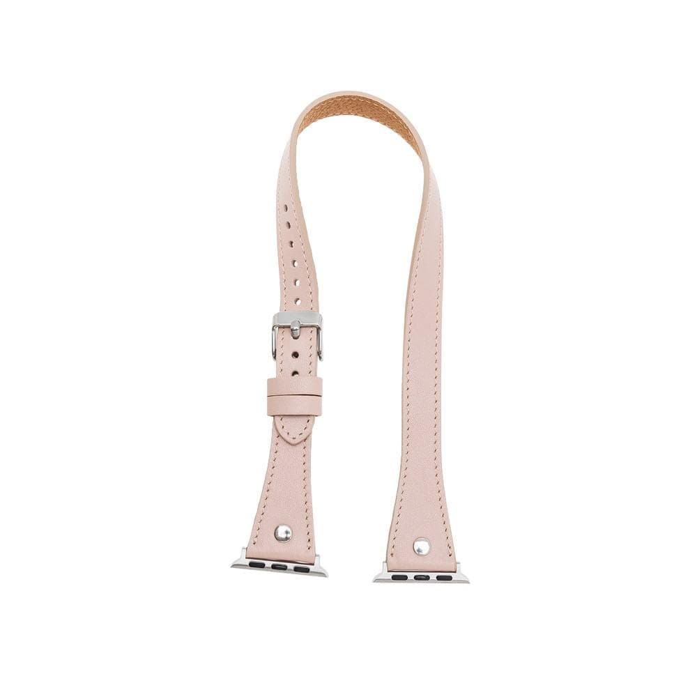 Bloomband Silver Tokalı Double Tour Bisque Deri Apple Watch Kayışı - 44/45/46/49Mm