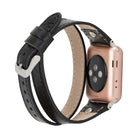 Bloomband Silver Tokalı Double Tour Onyx Black Deri Apple Watch Kayışı - 44/45/46/49Mm