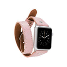 Bloomband Silver Tokalı Double Tour Pink Deri Apple Watch Kayışı - 44/45/46/49Mm