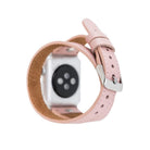 Bloomband Silver Tokalı Double Tour Pink Deri Apple Watch Kayışı - 44/45/46/49Mm