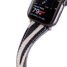 Bloomband Wild Zebra Slim Double Tour Leather Apple Watch Band - 44/45/46/49Mm