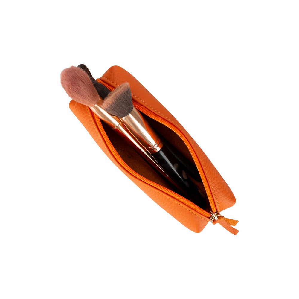 Bloombox Burnt Copper Hakiki Deri Kalem & Makyaj Çantası