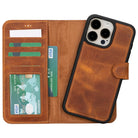 Bloomcase Apple Iphone 15 Pro (6.1") Deep Mocca Hakiki Deri Çıkarılabilir Cüzdanlı Telefon Kılıfı
