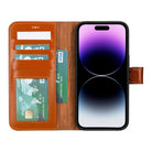 Bloomcase Apple Iphone 15 Pro (6.1") Mocca Tan Hakiki Deri Çıkarılabilir Cüzdanlı Telefon Kılıfı
