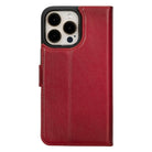 Bloomcase Apple Iphone 15 Pro Max (6.7") Cherry Red Hakiki Deri Çıkarılabilir Cüzdanlı Telefon Kılıfı