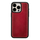 Bloomcase Apple Iphone 15 Pro Max (6.7") Cherry Red Hakiki Deri Çıkarılabilir Cüzdanlı Telefon Kılıfı