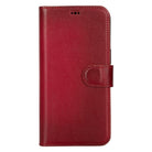 Bloomcase Apple Iphone 15 Pro Max (6.7") Cherry Red Hakiki Deri Çıkarılabilir Cüzdanlı Telefon Kılıfı