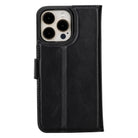 Bloomcase Apple Iphone 15 Pro Max (6.7") Onyx Black Hakiki Deri Çıkarılabilir Cüzdanlı Telefon Kılıfı