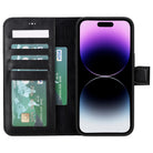 Bloomcase Apple Iphone 15 Pro Max (6.7") Onyx Blackhakiki Deri Çıkarılabilir Cüzdanlı Telefon Kılıfı