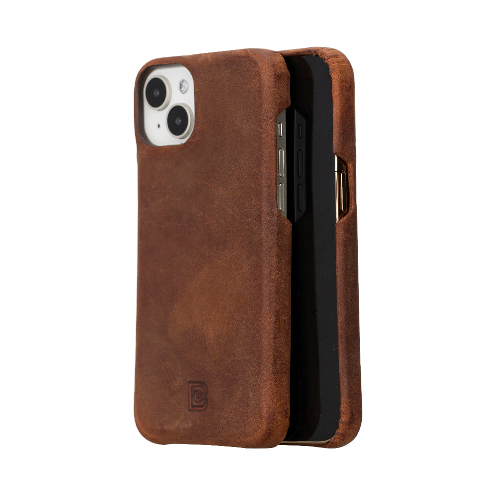Bloomcase Apple Iphone 16 (6.1") Saddle Brown Hakiki Deri Telefon Kılıfı