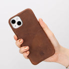 Bloomcase Apple Iphone 16 (6.1") Saddle Brown Hakiki Deri Telefon Kılıfı