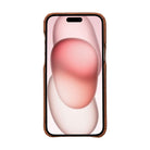 Bloomcase Apple Iphone 16 (6.1") Saddle Brown Hakiki Deri Telefon Kılıfı