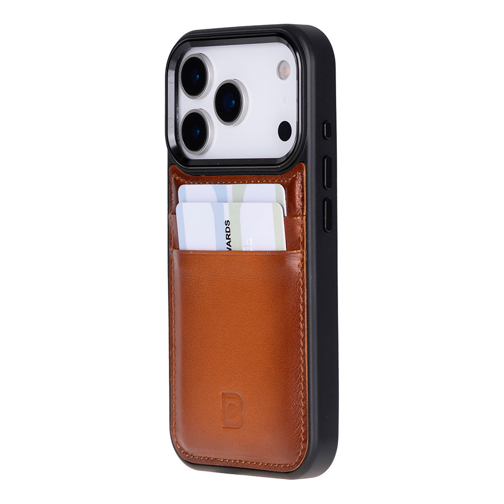 Bloomcase Flex Cover Urban Tan – Iphone 17 Pro(6.3") Hakiki Deri Kartlıklı Kılıf